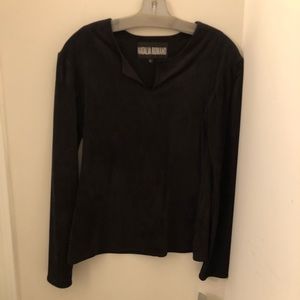 Black suede top